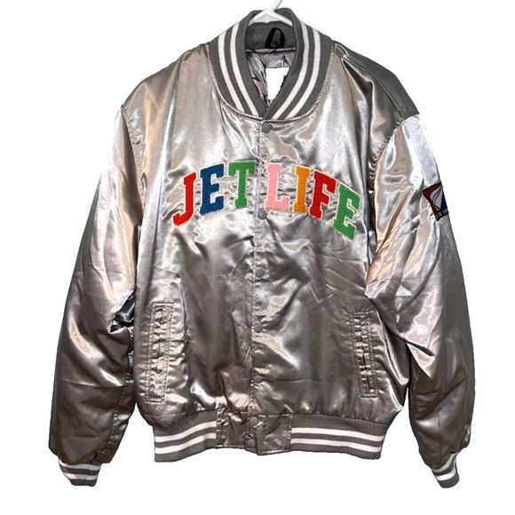 Jet Life Apparel Satin Bomber Jacket Very Rare Curren$y Brand Size XL NWOT - Picture 6 of 13